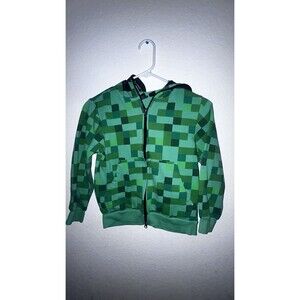 Minecraft Youth Zip-up Over Face Jacket Green S Square Green